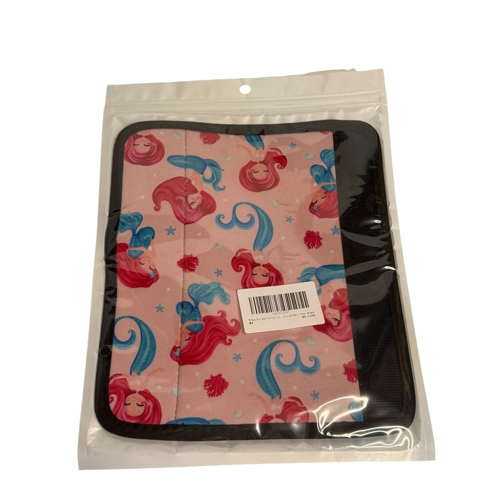 Pink Mermaid Kid Seat Belt Cover Padded Shoulder Strap Travel Car Safety NEW Pad